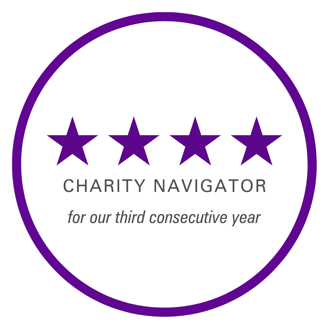 4-star Charity Navigator rating for our third consecutive year